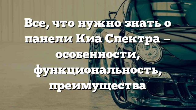 Все, что нужно знать о панели Киа Спектра — особенности, функциональность, преимущества