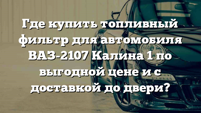 Где купить топливный фильтр для автомобиля ВАЗ-2107 Калина 1 по выгодной цене и с доставкой до двери?