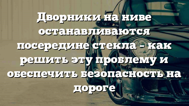 Дворники на ниве останавливаются посередине стекла – как решить эту проблему и обеспечить безопасность на дороге