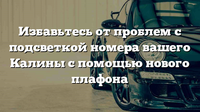 Избавьтесь от проблем с подсветкой номера вашего Калины с помощью нового плафона