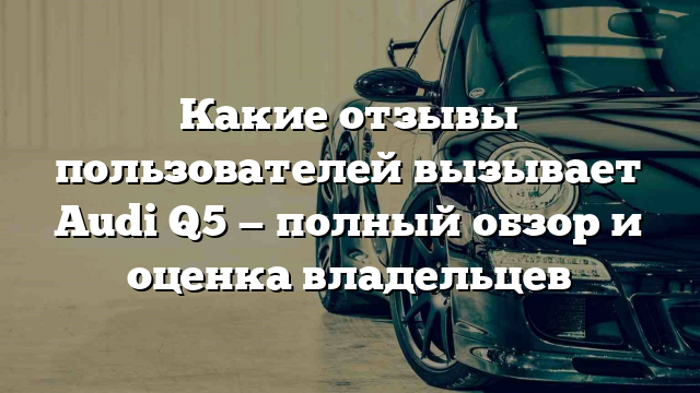 Какие отзывы пользователей вызывает Audi Q5 — полный обзор и оценка владельцев