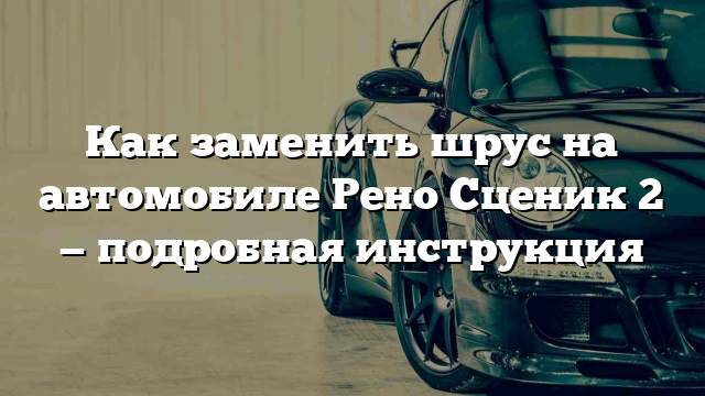 Как заменить шрус на автомобиле Рено Сценик 2 — подробная инструкция