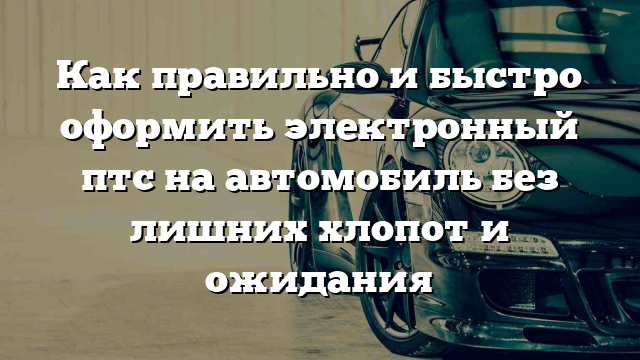 Как правильно и быстро оформить электронный птс на автомобиль без лишних хлопот и ожидания