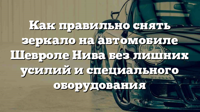 Как правильно снять зеркало на автомобиле Шевроле Нива без лишних усилий и специального оборудования