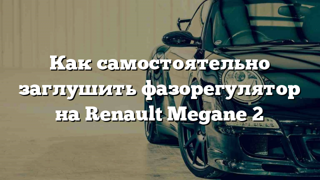 Как самостоятельно заглушить фазорегулятор на Renault Megane 2