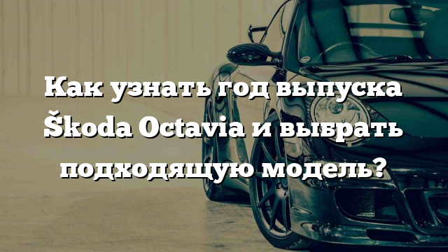 Как узнать год выпуска Škoda Octavia и выбрать подходящую модель?