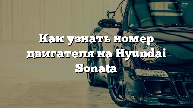 Как узнать номер двигателя на Hyundai Sonata