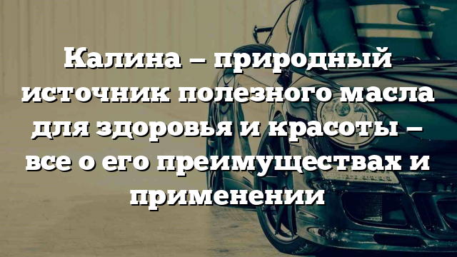 Калина — природный источник полезного масла для здоровья и красоты — все о его преимуществах и применении