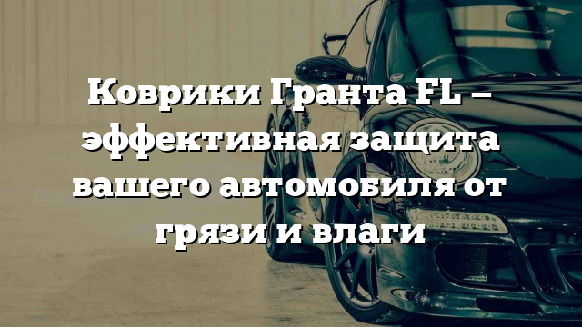 Коврики Гранта FL — эффективная защита вашего автомобиля от грязи и влаги