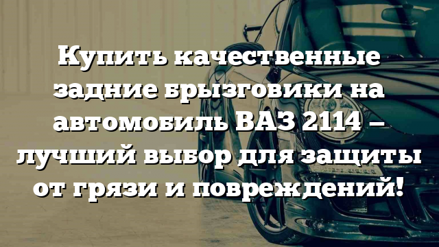 Купить качественные задние брызговики на автомобиль ВАЗ 2114 — лучший выбор для защиты от грязи и повреждений!