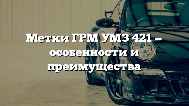 Метки ГРМ УМЗ 421 — особенности и преимущества