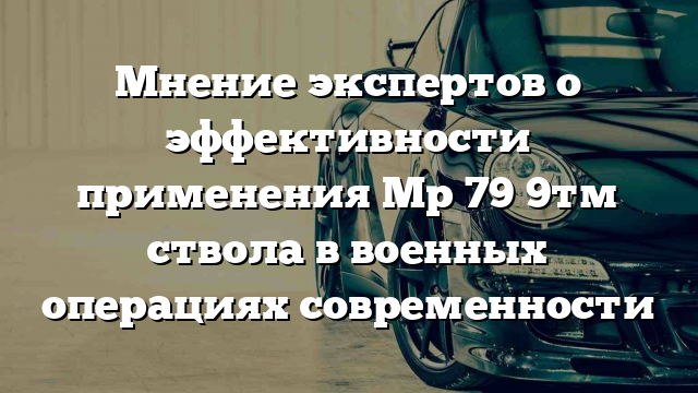 Мнение экспертов о эффективности применения Мр 79 9тм ствола в военных операциях современности