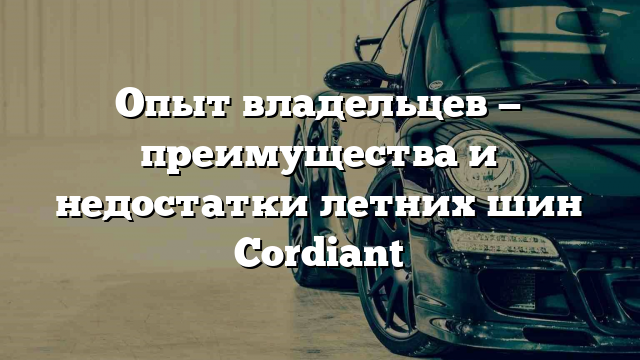 Опыт владельцев — преимущества и недостатки летних шин Cordiant