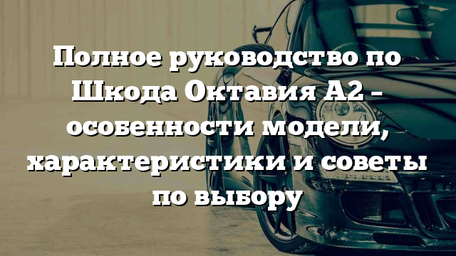 Полное руководство по Шкода Октавия А2 – особенности модели, характеристики и советы по выбору