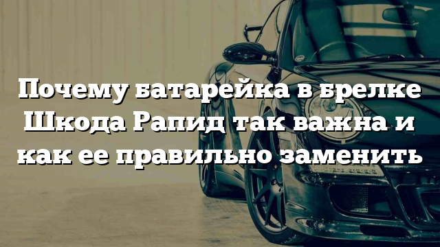 Почему батарейка в брелке Шкода Рапид так важна и как ее правильно заменить