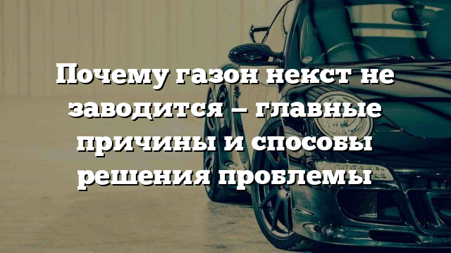 Почему газон некст не заводится — главные причины и способы решения проблемы