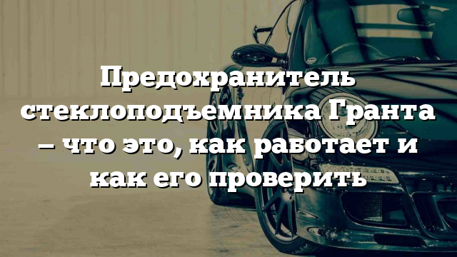 Предохранитель стеклоподъемника Гранта — что это, как работает и как его проверить