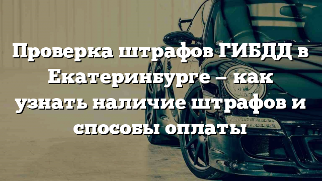 Проверка штрафов ГИБДД в Екатеринбурге — как узнать наличие штрафов и способы оплаты