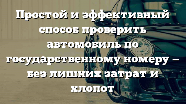 Простой и эффективный способ проверить автомобиль по государственному номеру — без лишних затрат и хлопот