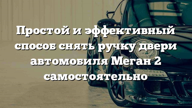 Простой и эффективный способ снять ручку двери автомобиля Меган 2 самостоятельно