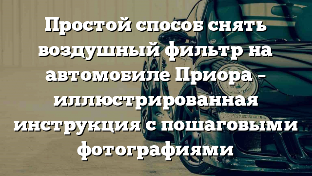 Простой способ снять воздушный фильтр на автомобиле Приора – иллюстрированная инструкция с пошаговыми фотографиями