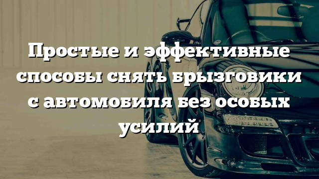 Простые и эффективные способы снять брызговики с автомобиля без особых усилий