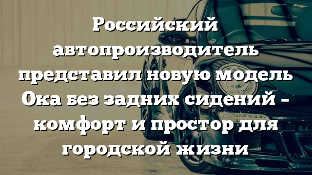 Российский автопроизводитель представил новую модель Ока без задних сидений – комфорт и простор для городской жизни