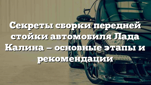 Секреты сборки передней стойки автомобиля Лада Калина — основные этапы и рекомендации