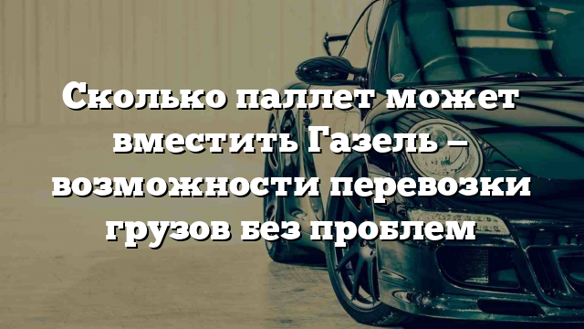 Сколько паллет может вместить Газель — возможности перевозки грузов без проблем