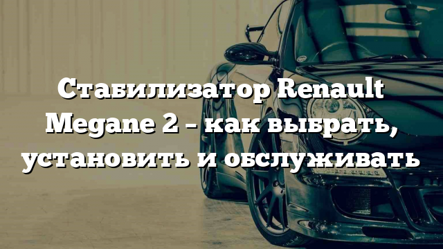 Стабилизатор Renault Megane 2 – как выбрать, установить и обслуживать