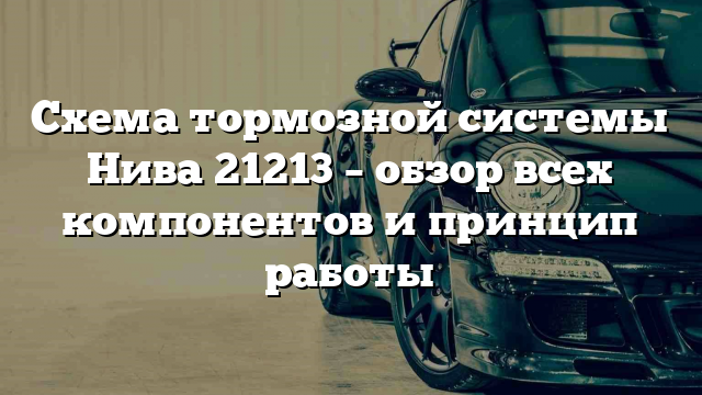 Схема тормозной системы Нива 21213 – обзор всех компонентов и принцип работы