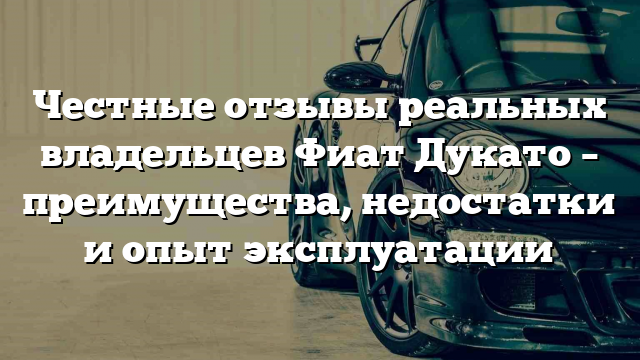 Честные отзывы реальных владельцев Фиат Дукато – преимущества, недостатки и опыт эксплуатации