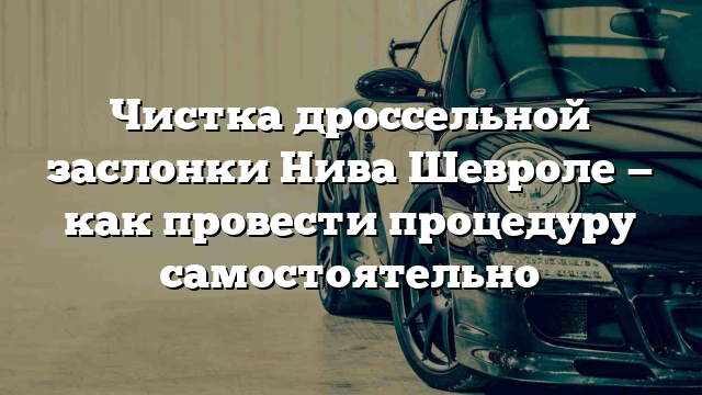 Чистка дроссельной заслонки Нива Шевроле — как провести процедуру самостоятельно