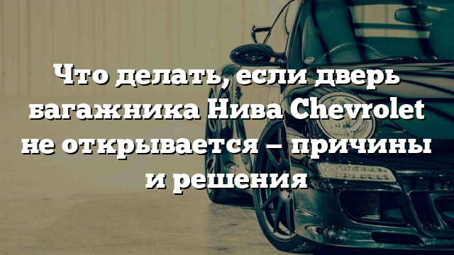 Что делать, если дверь багажника Нива Chevrolet не открывается — причины и решения