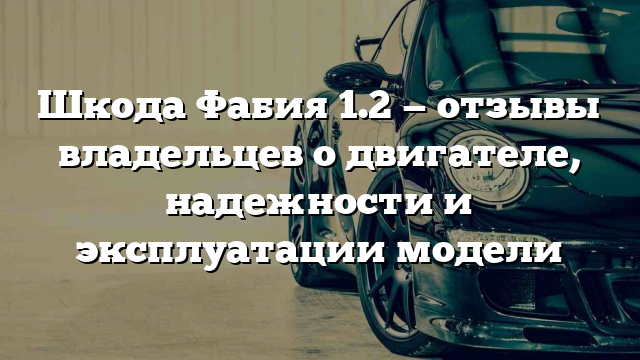 Шкода Фабия 1.2 — отзывы владельцев о двигателе, надежности и эксплуатации модели