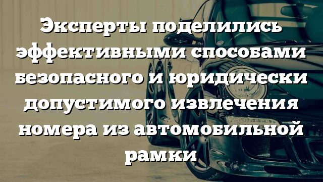 Эксперты поделились эффективными способами безопасного и юридически допустимого извлечения номера из автомобильной рамки