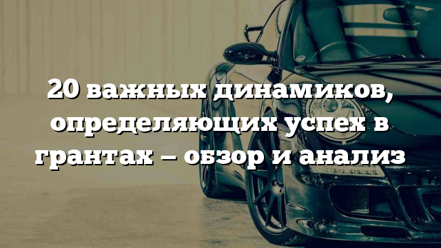 20 важных динамиков, определяющих успех в грантах — обзор и анализ