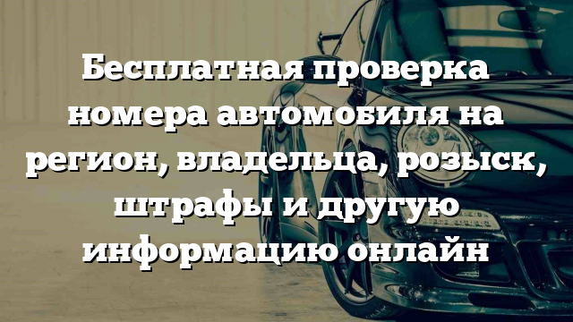 Бесплатная проверка номера автомобиля на регион, владельца, розыск, штрафы и другую информацию онлайн