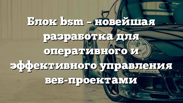 Блок bsm – новейшая разработка для оперативного и эффективного управления веб-проектами