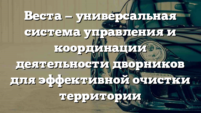 Веста — универсальная система управления и координации деятельности дворников для эффективной очистки территории