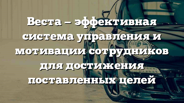 Веста — эффективная система управления и мотивации сотрудников для достижения поставленных целей