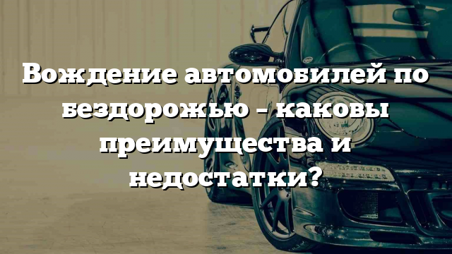 Вождение автомобилей по бездорожью – каковы преимущества и недостатки?