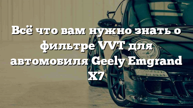 Всё что вам нужно знать о фильтре VVT для автомобиля Geely Emgrand X7