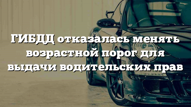 ГИБДД отказалась менять возрастной порог для выдачи водительских прав