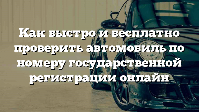 Как быстро и бесплатно проверить автомобиль по номеру государственной регистрации онлайн