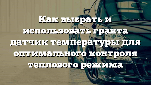 Как выбрать и использовать гранта датчик температуры для оптимального контроля теплового режима