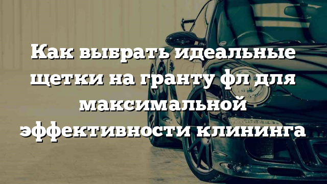 Как выбрать идеальные щетки на гранту фл для максимальной эффективности клининга