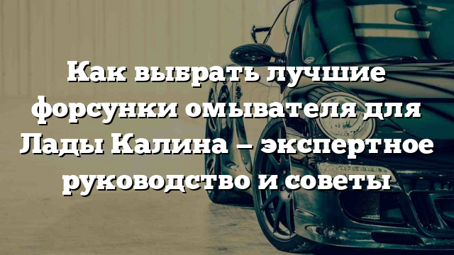 Как выбрать лучшие форсунки омывателя для Лады Калина — экспертное руководство и советы