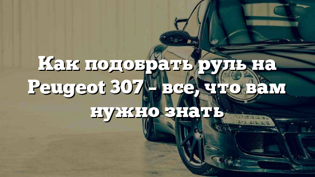 Как подобрать руль на Peugeot 307 – все, что вам нужно знать