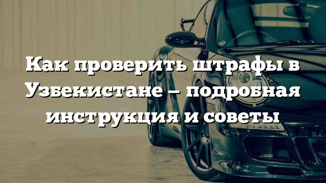 Как проверить штрафы в Узбекистане — подробная инструкция и советы